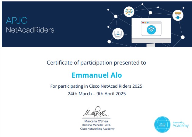 Cisco NetRiders certificate